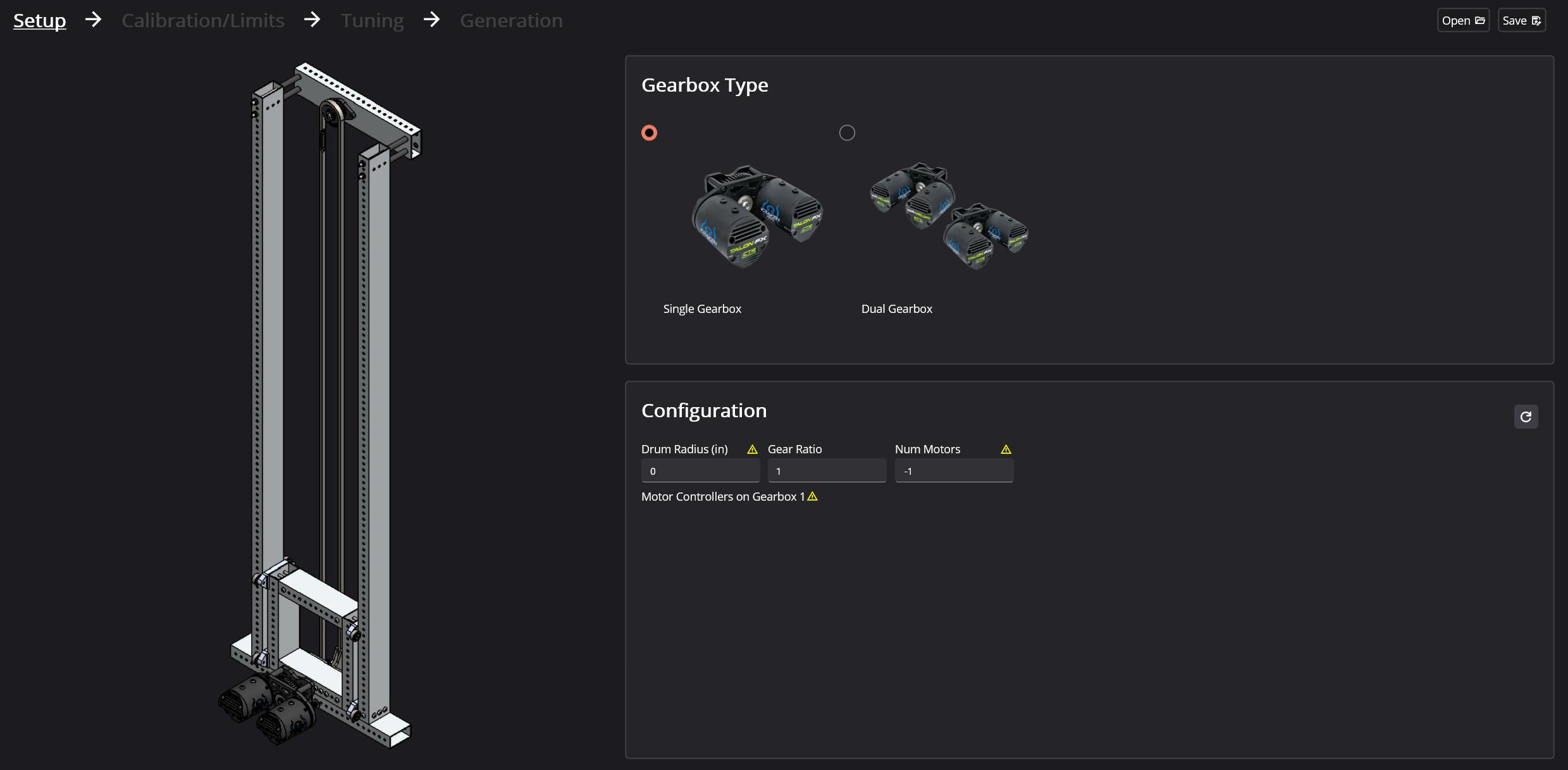 Picture of elevator homepage in Tuner