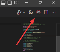 WPILib icon is located in the top right of VS Code